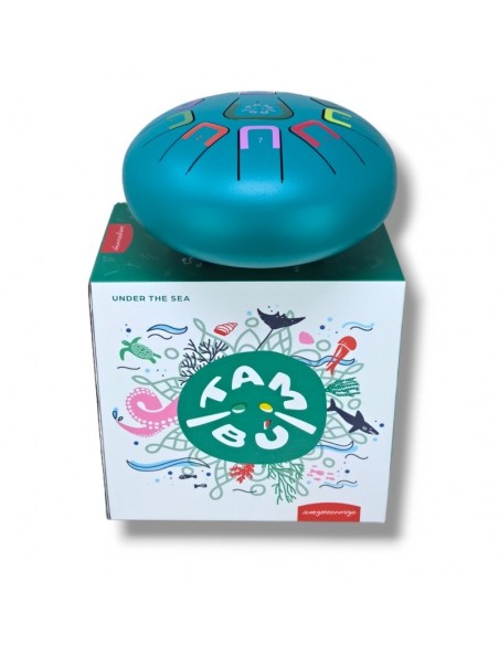 Tambor metálico de lengüetas, de 8" y 11 notas, color turquesa mate