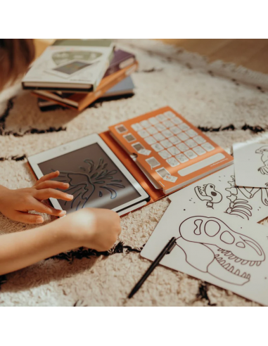 Tableta de dibujo y escritura portátil Kidydraw-Mini Dinosaurios
