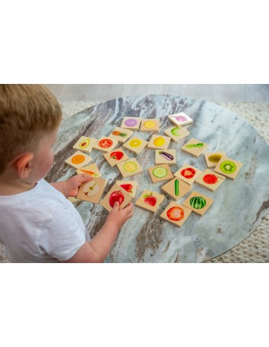 Juego para emparejar frutas y verduras