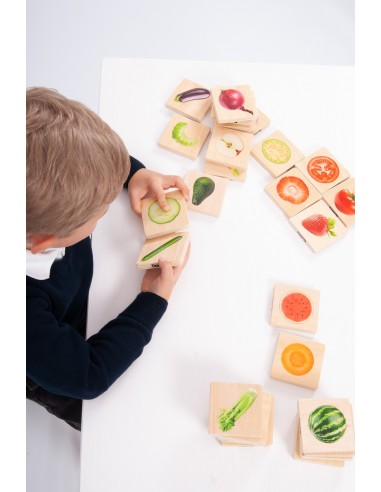 Juego para emparejar frutas y verduras