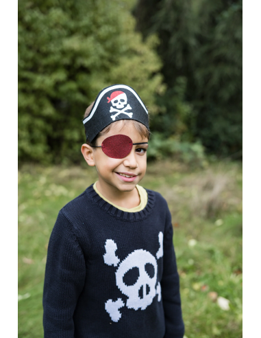 Diadema de gorro pirata y parche