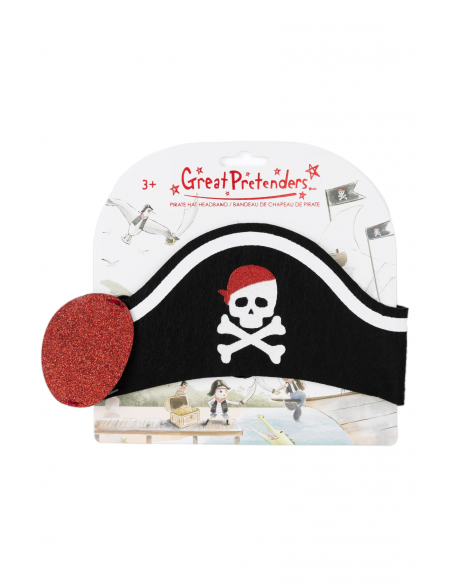 Diadema de gorro pirata y parche