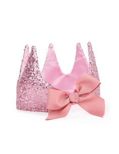 Corona de lentejuelas rosas