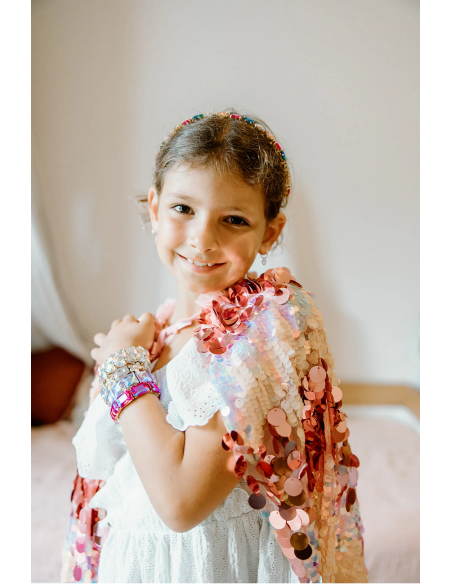 Capa de lentejuelas rosas de la Quinta Avenida