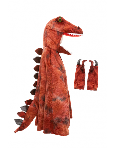 Capa de T-Rex Grandasaurus roja y negra con garras