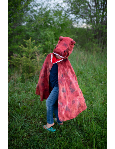 Capa de T-Rex Grandasaurus roja y negra con garras