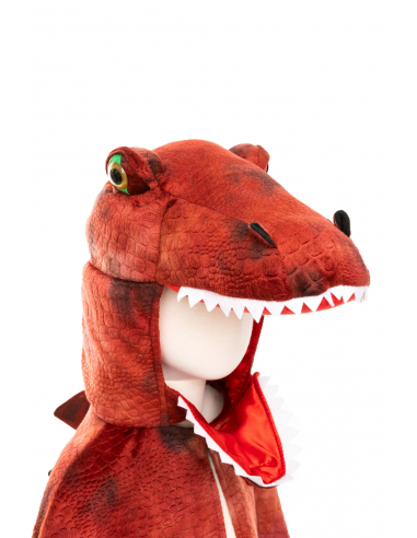 Capa de T-Rex Grandasaurus roja y negra con garras