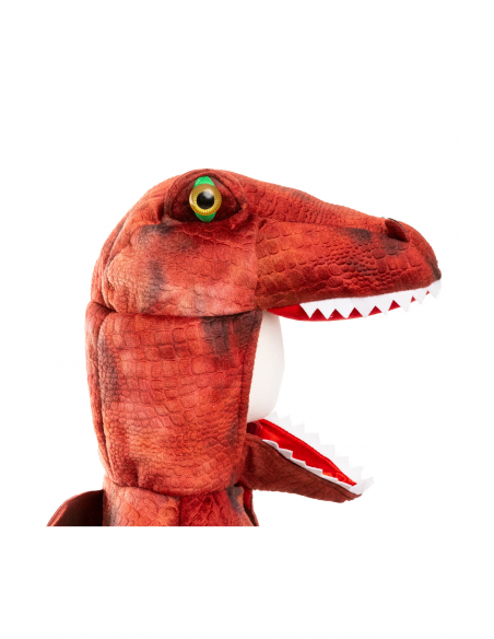 Capa de T-Rex Grandasaurus roja y negra con garras