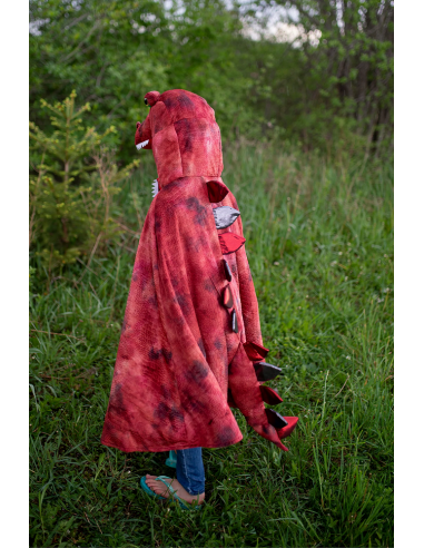 Capa de T-Rex Grandasaurus roja y negra con garras