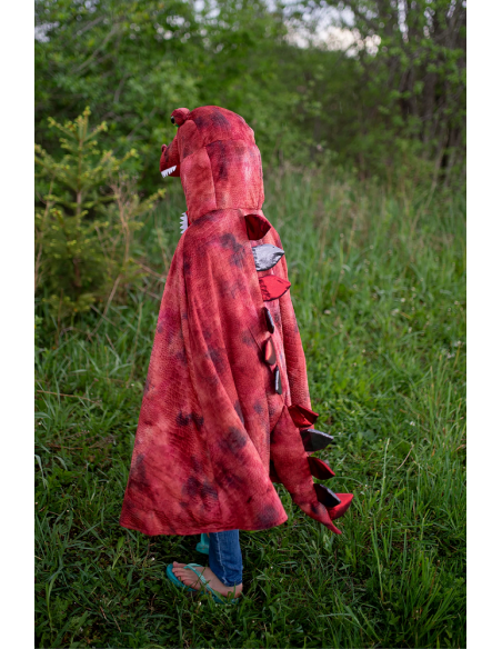 Capa de T-Rex Grandasaurus roja y negra con garras