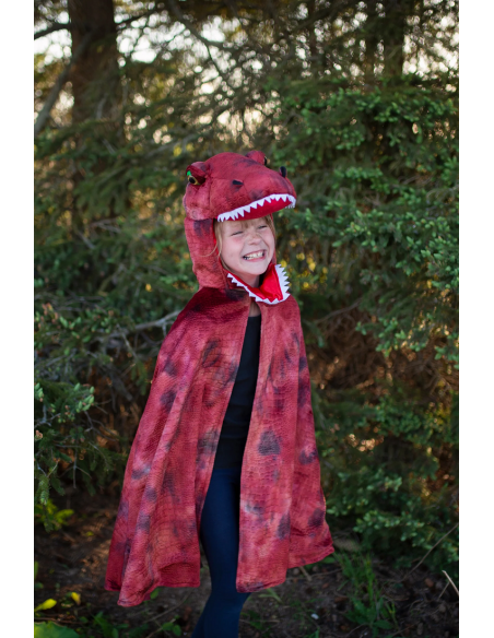 Capa de T-Rex Grandasaurus roja y negra con garras