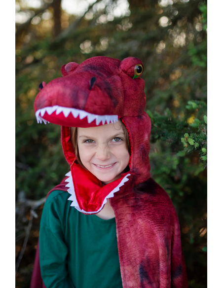 Capa de T-Rex Grandasaurus roja y negra con garras