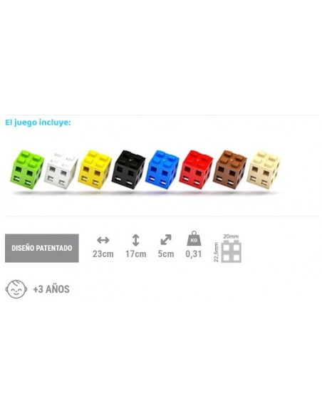 Bloques de construcción Meli Cube, 50 piezas