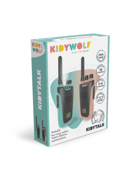 Walkie talkie Kidytalk, colores cian y natural