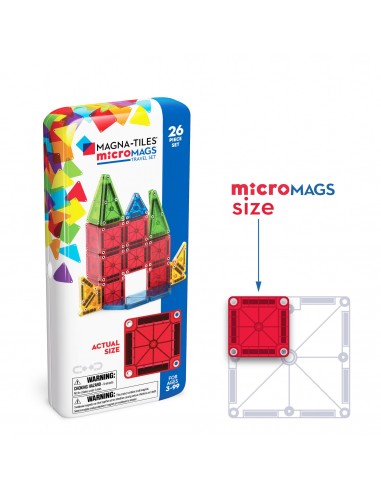 26 piezas de construcción magnéticas microMAGS