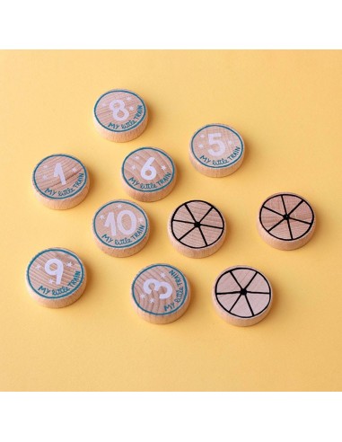 Set de 10 puzles My little train, de 3 piezas