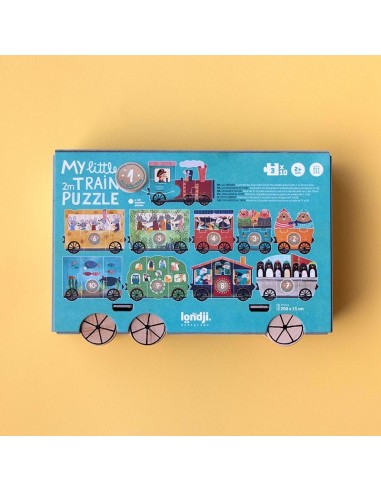 Set de 10 puzles My little train, de 3 piezas