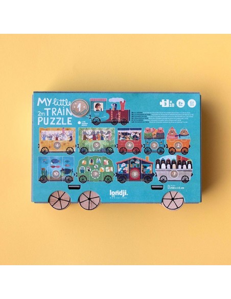 Set de 10 puzles My little train, de 3 piezas