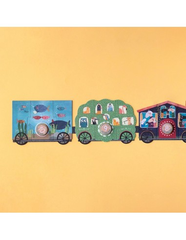 Set de 10 puzles My little train, de 3 piezas