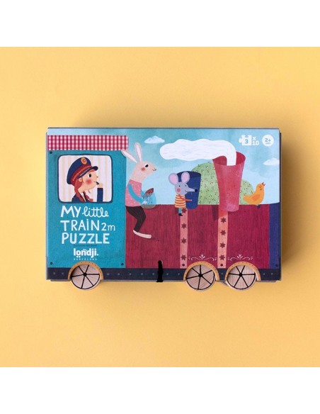 Set de 10 puzles My little train, de 3 piezas