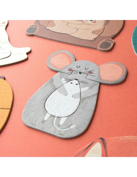 Set de 7 puzles Mama, de 3 piezas