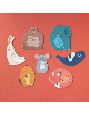 Set de 7 puzles Mama, de 3 piezas