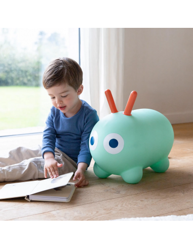 Hinchable saltarín Skippi, color verde