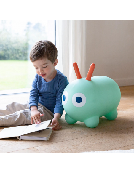 Hinchable saltarín Skippi, color verde