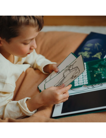 Tableta de dibujo y escritura portátil Kidydraw-Mini Animales del mundo