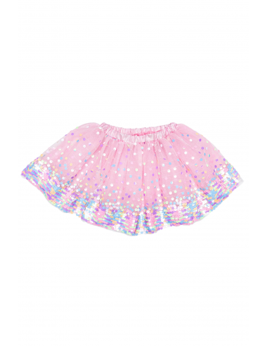 Falda de lentejuelas rosa neón