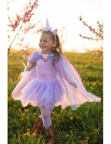 Capa y diadema de unicornio arcoíris