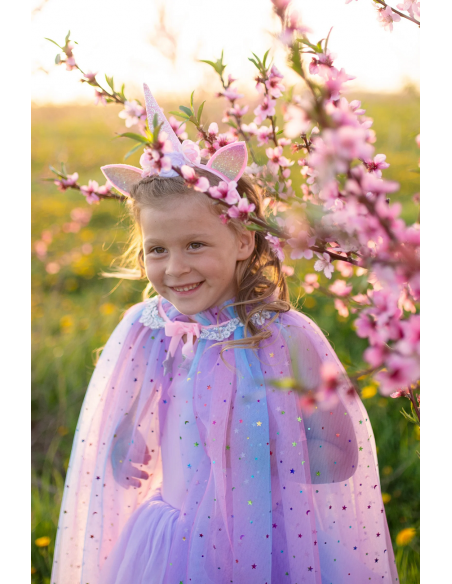 Capa y diadema de unicornio arcoíris