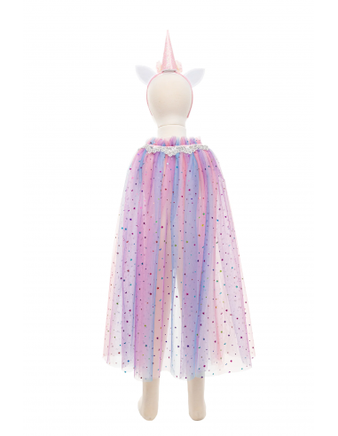 Capa y diadema de unicornio arcoíris