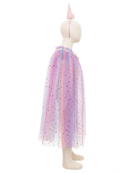Capa y diadema de unicornio arcoíris