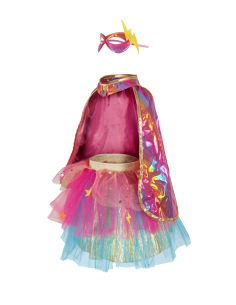 Conjunto de tutú, capa y máscara de superheroína