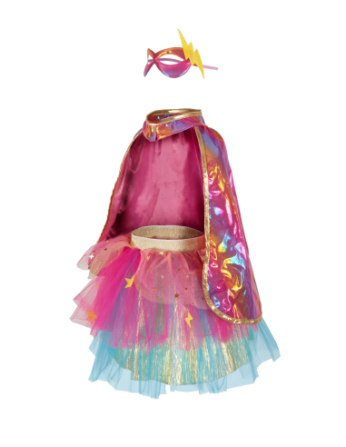 Conjunto de tutú, capa y máscara de superheroína