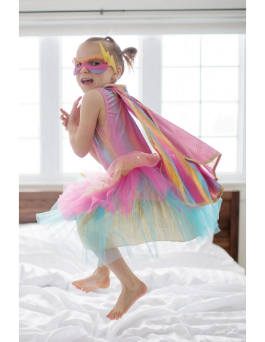 Conjunto de tutú, capa y máscara de superheroína