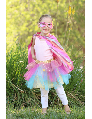 Conjunto de tutú, capa y máscara de superheroína