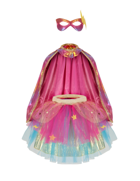 Conjunto de tutú, capa y máscara de superheroína