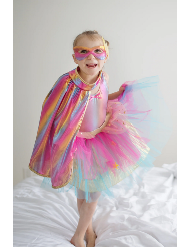 Conjunto de tutú, capa y máscara de superheroína