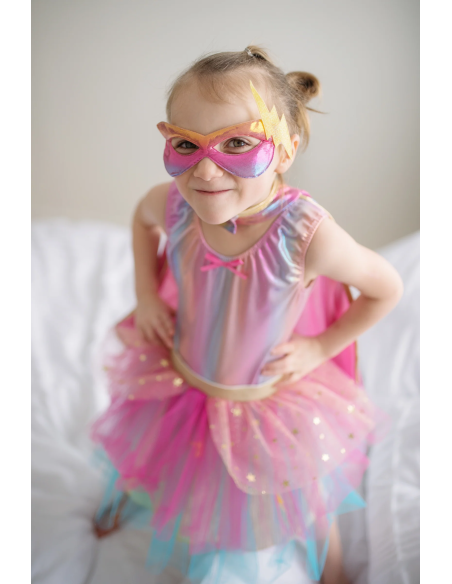 Conjunto de tutú, capa y máscara de superheroína