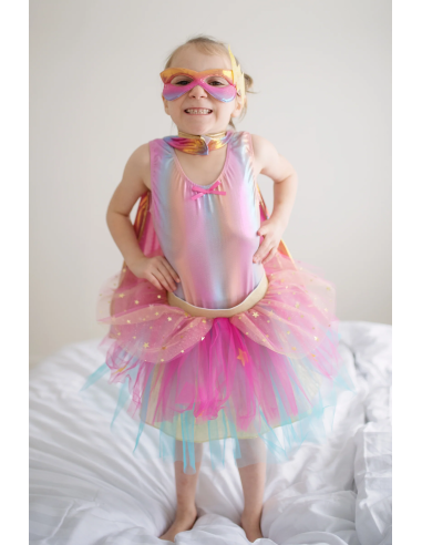 Conjunto de tutú, capa y máscara de superheroína