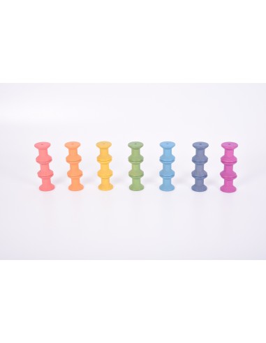 Bobinas de madera arcoíris