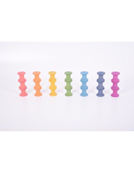 Bobinas de madera arcoíris