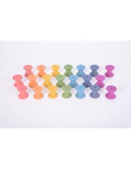 Bobinas de madera arcoíris