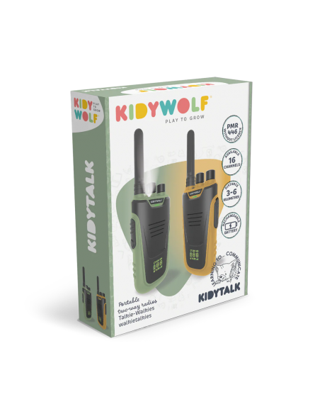 Walkie talkie Kidytalk, colores verde y naranja