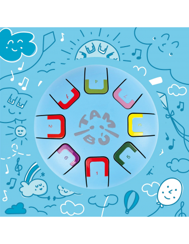 Tambor metálico de lengüetas Baby, de 8 notas, color Sky kite