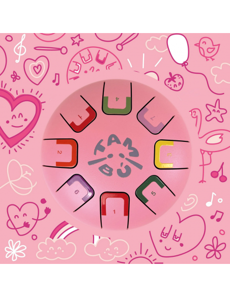 Tambor metálico de lengüetas Baby, de 8 notas, color Pinky winky