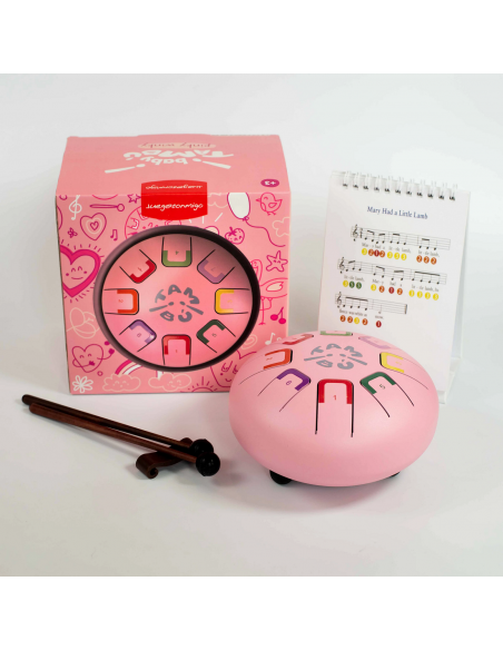 Tambor metálico de lengüetas Baby, de 8 notas, color Pinky winky