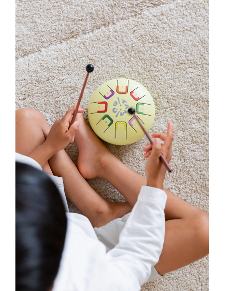 Tambor metálico de lengüetas Baby, de 8 notas, color Mellow yellow